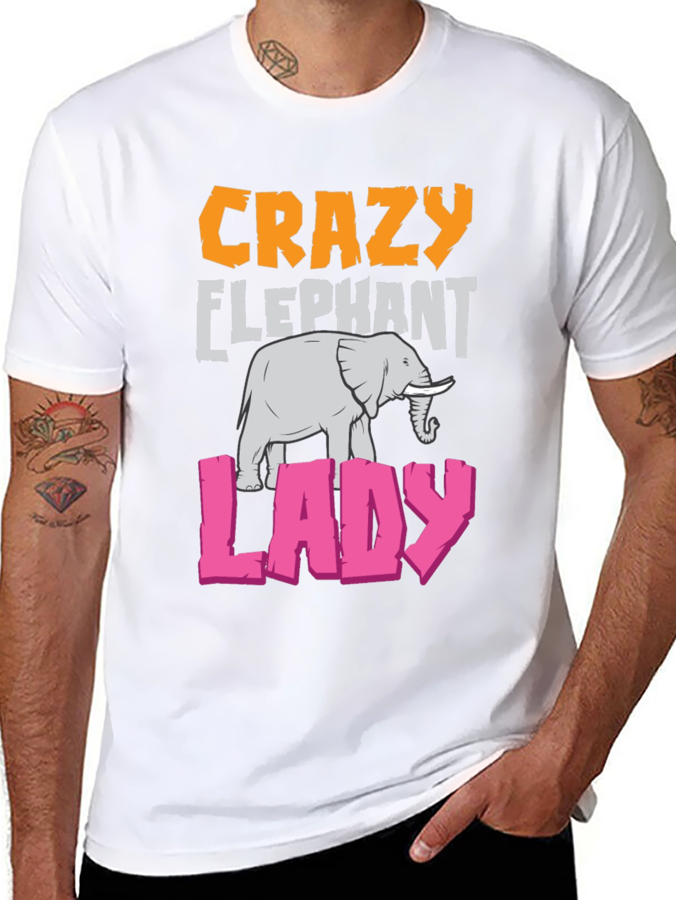 Crazy Elephant Lady Graphic T-Shirt