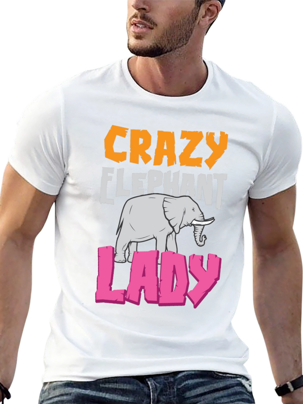 Crazy Elephant Lady Graphic T-Shirt