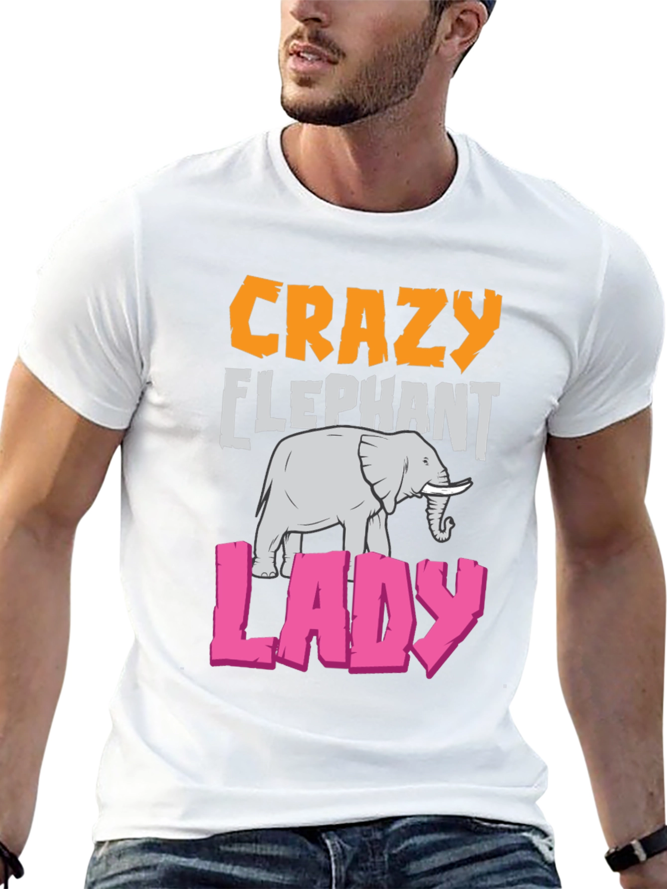 Crazy Elephant Lady Graphic T-Shirt
