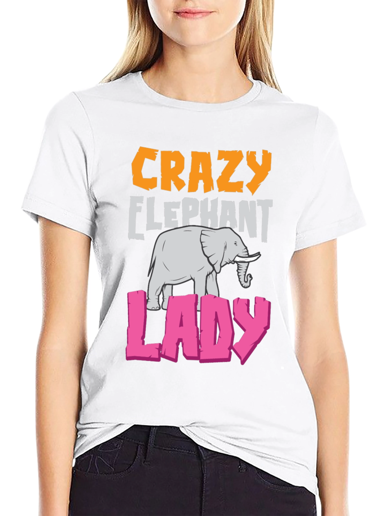 Crazy Elephant Lady Graphic T-Shirt