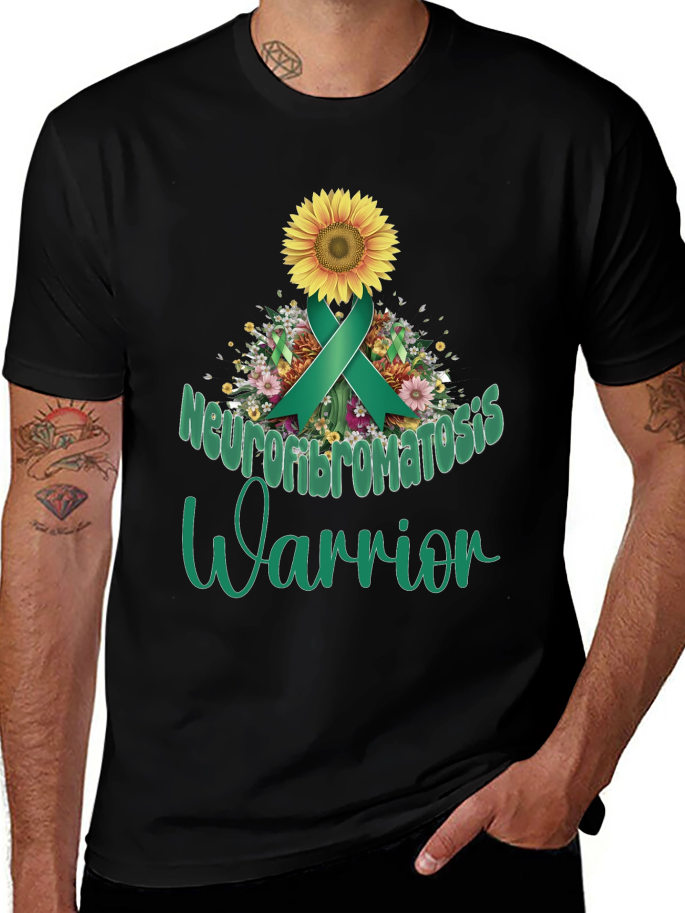 Neurofibromatosis Warrior Sunflower Ribbon T-Shirt