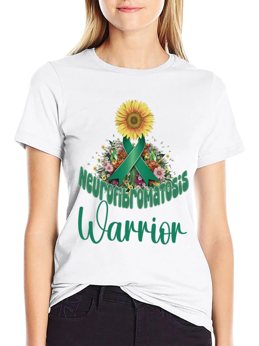 Neurofibromatosis Warrior Sunflower Ribbon T-Shirt