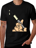 Humorous Syringe Graphic Tee - Novelty Design