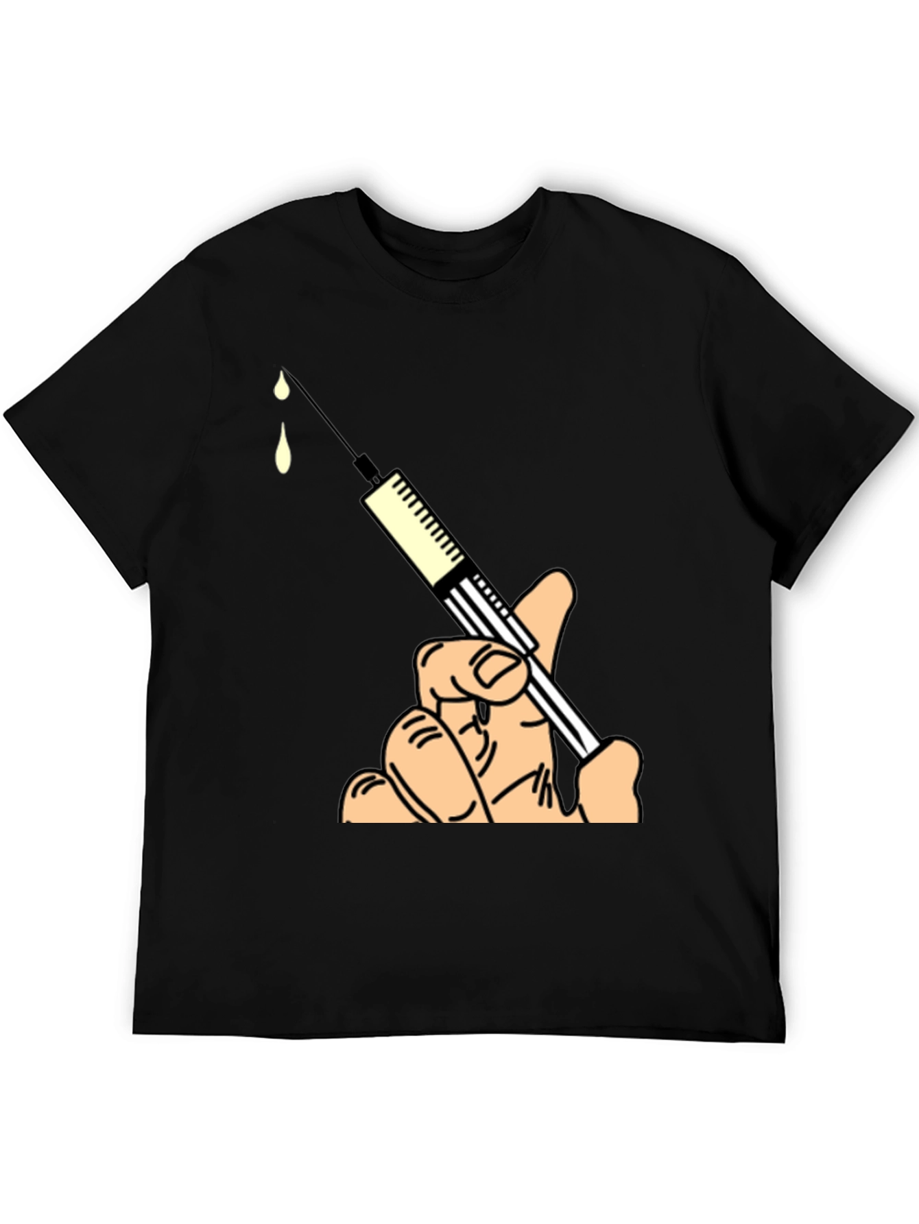 Humorous Syringe Graphic Tee - Novelty Design