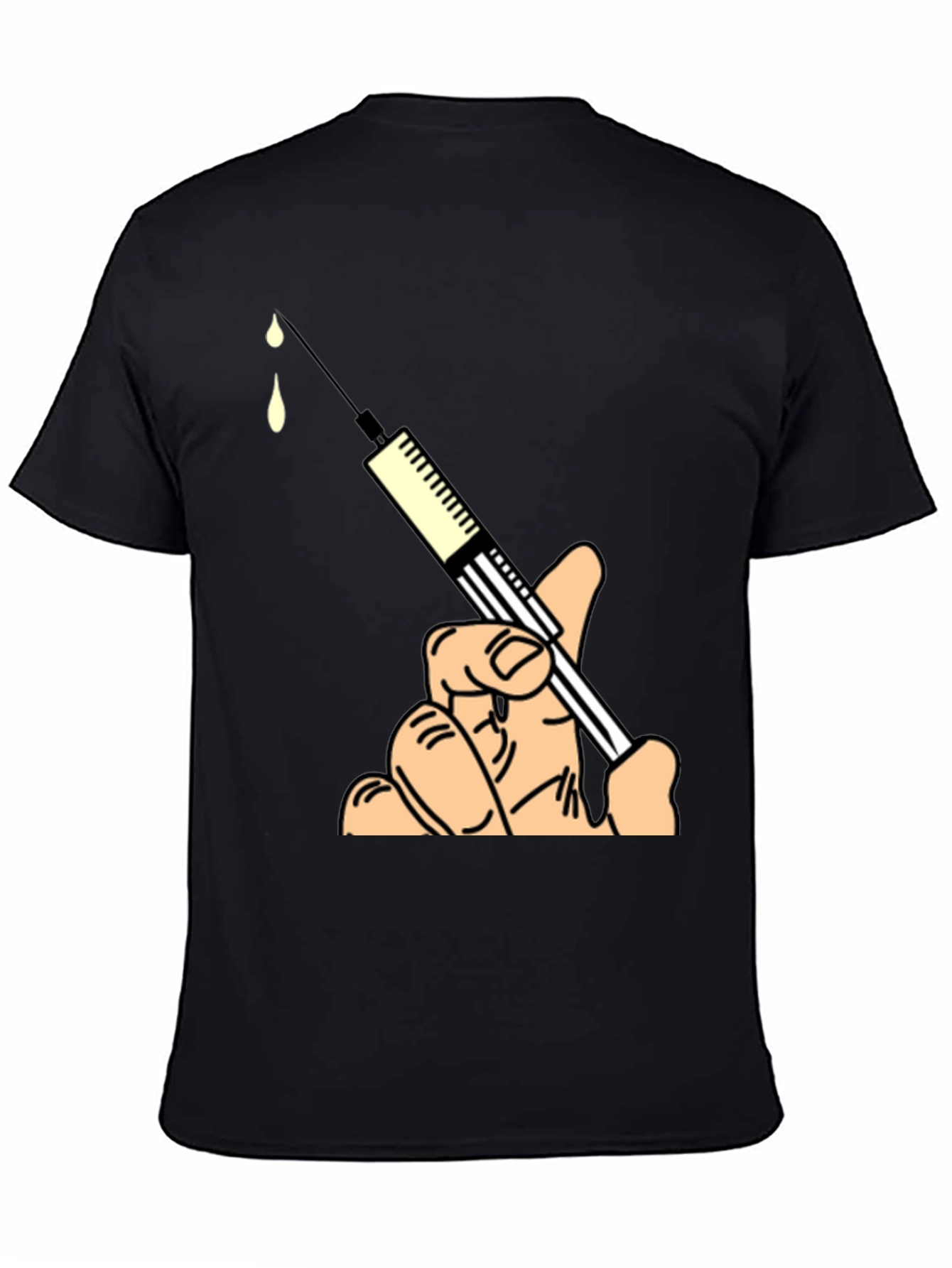 Humorous Syringe Graphic Tee - Novelty Design