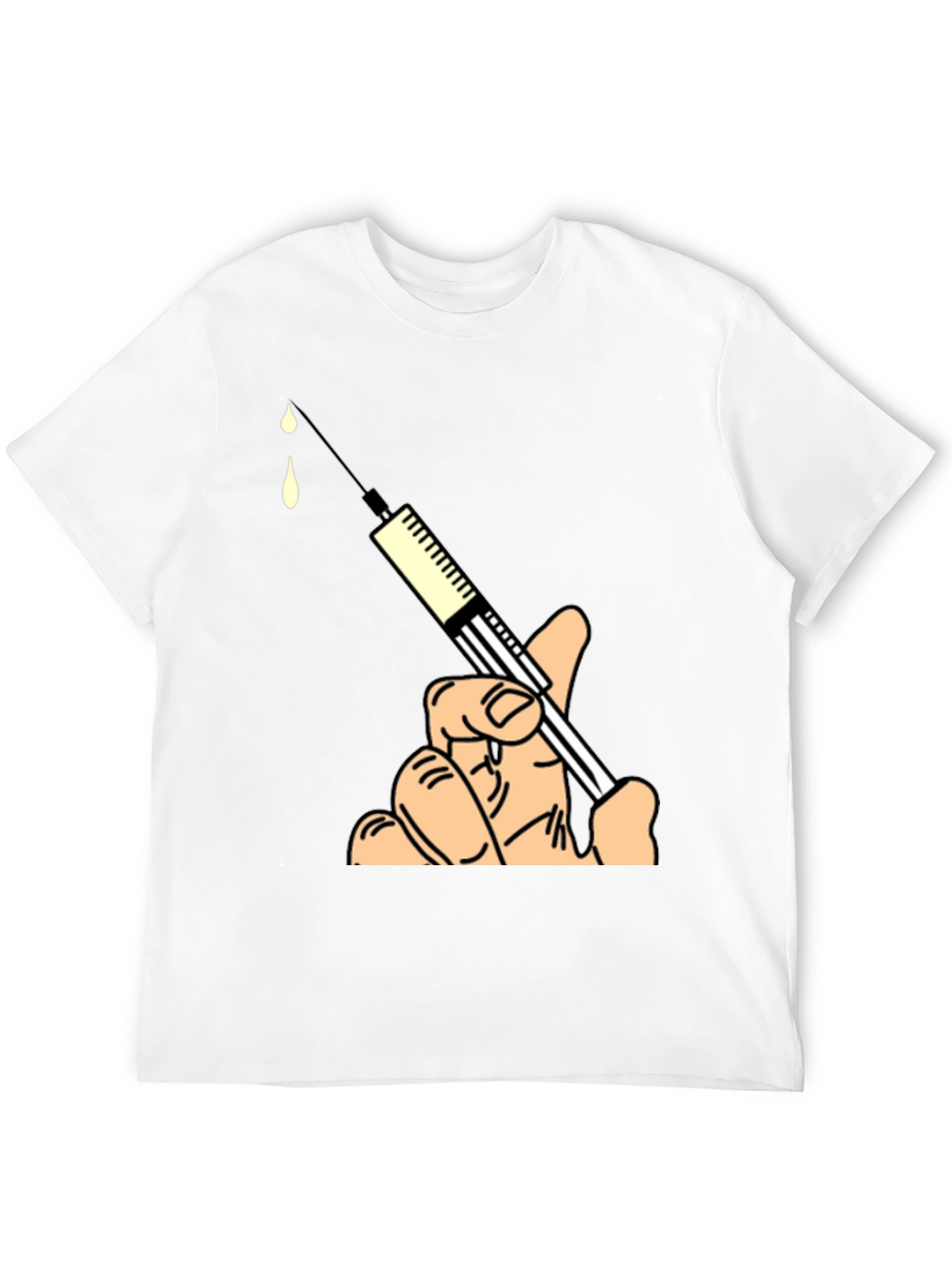 Humorous Syringe Graphic Tee - Novelty Design