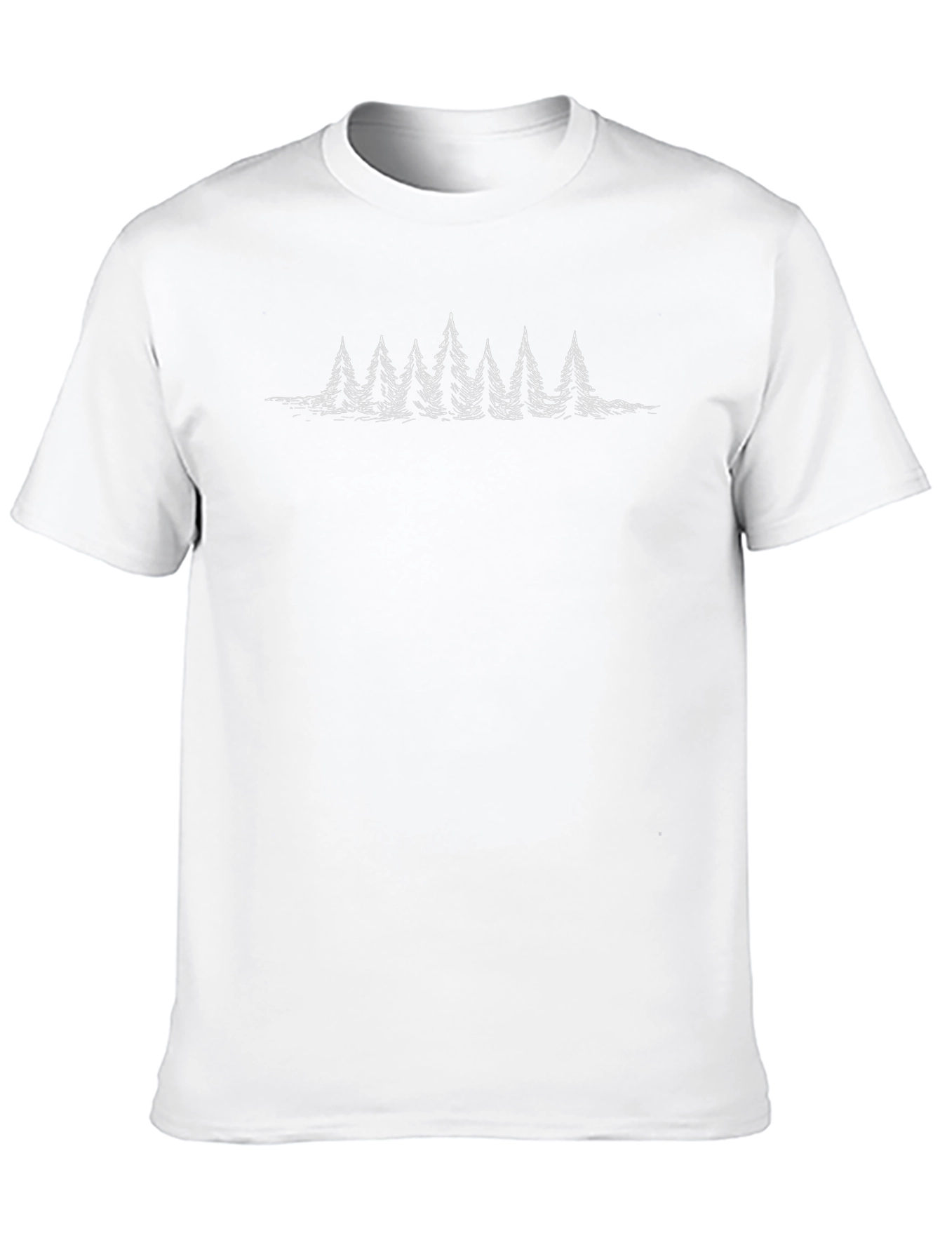 Mens Black T-Shirt with Pine Tree Design