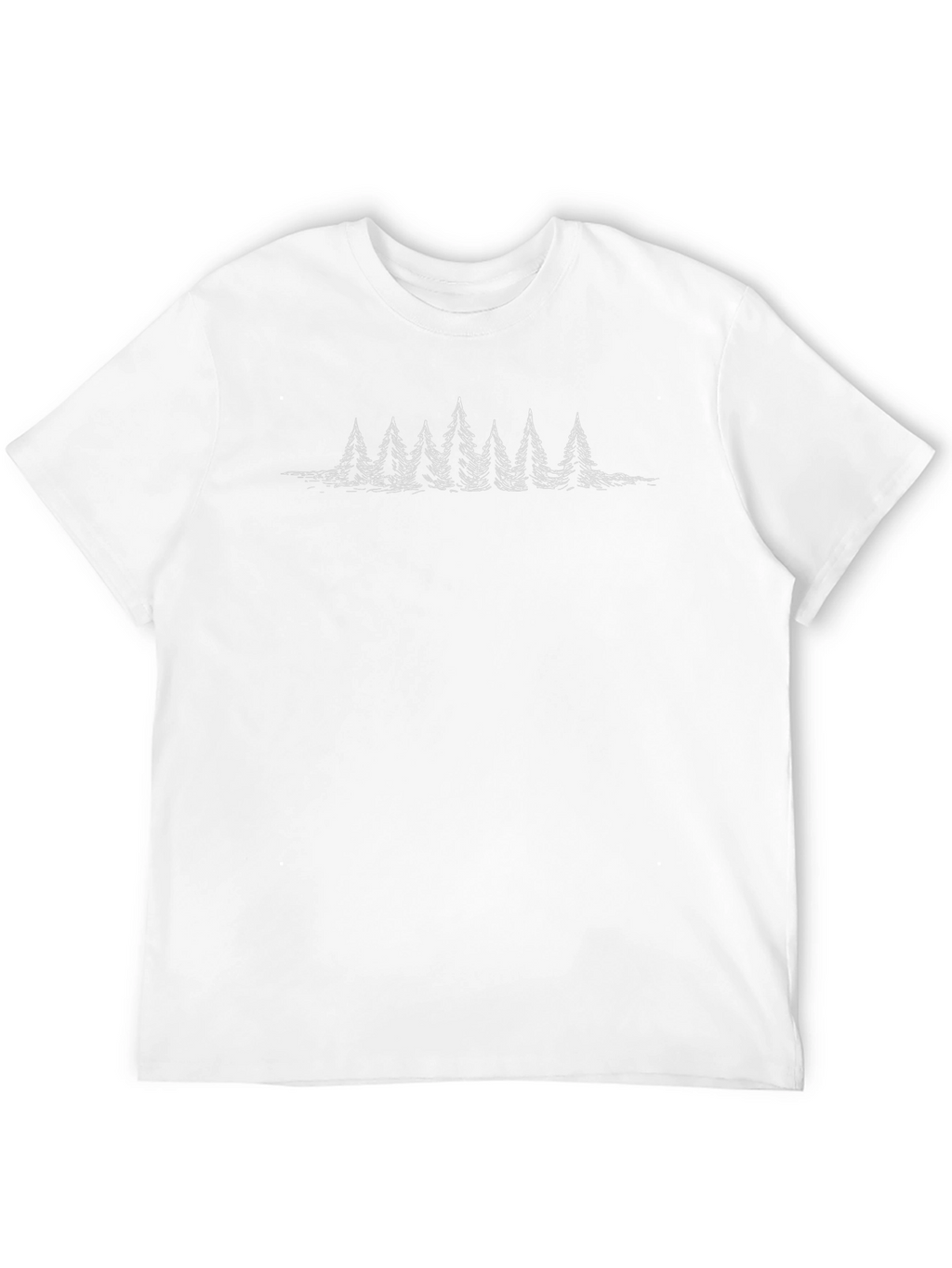 Mens Black T-Shirt with Pine Tree Design