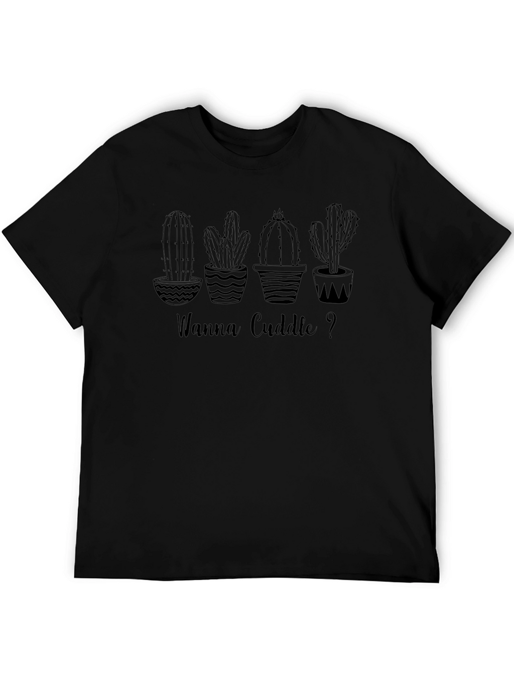 Cactus Cuddle T-Shirt - Black Graphic Tee