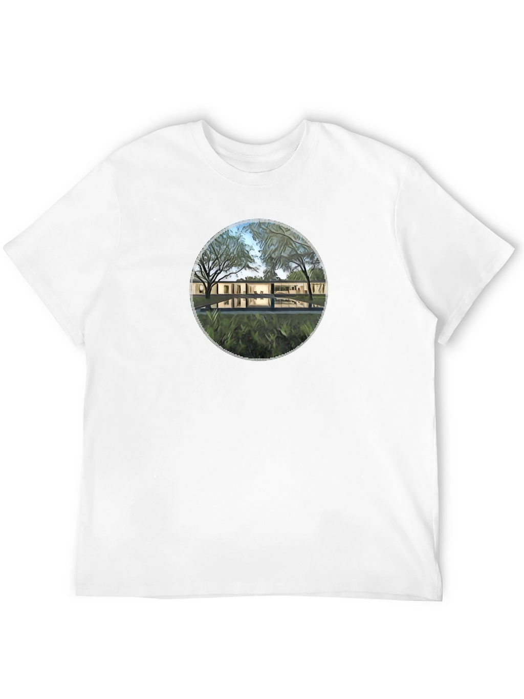 Modern House Graphic Black T-Shirt