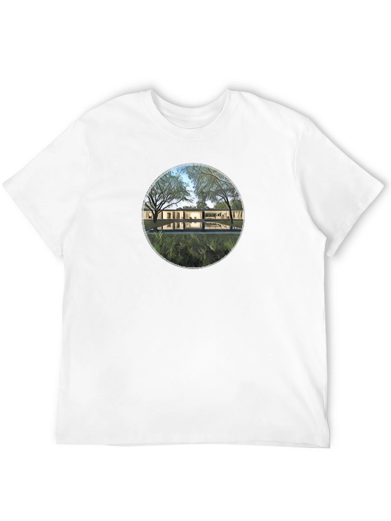 Modern House Graphic Black T-Shirt