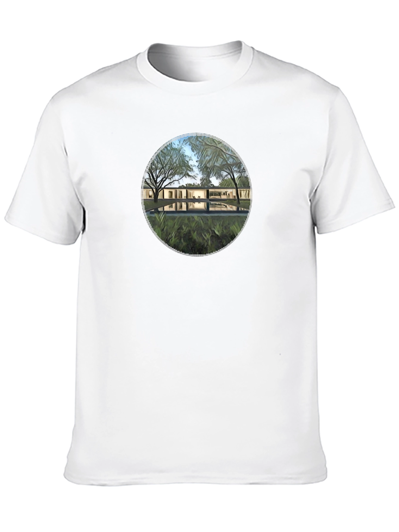 Modern House Graphic Black T-Shirt