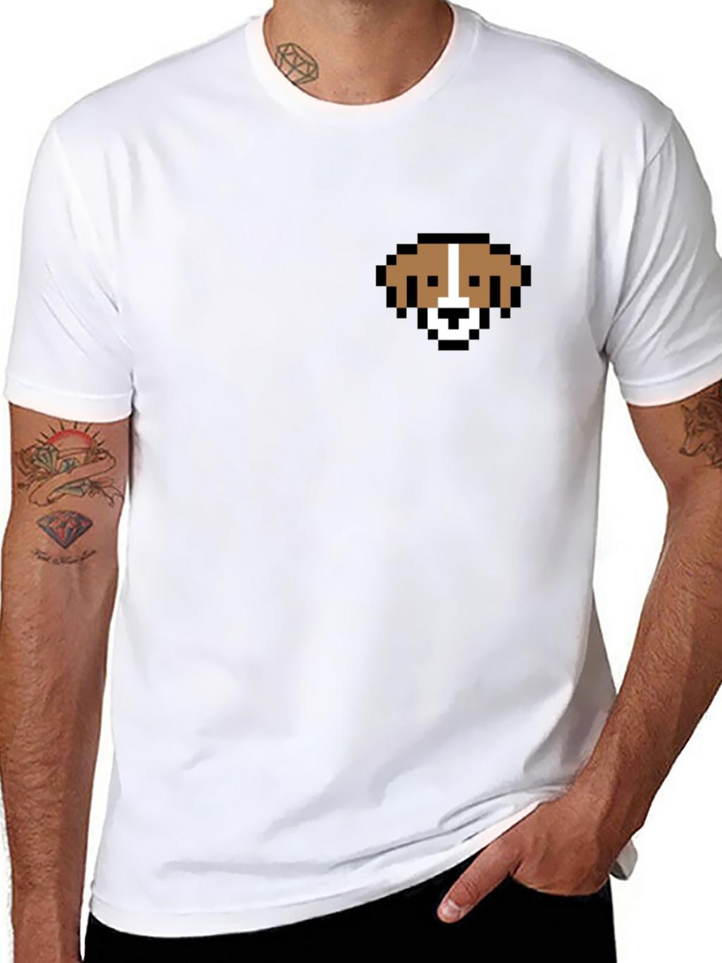 Pixel Dog T-Shirt – Retro Minimalist Dog Lover Tee