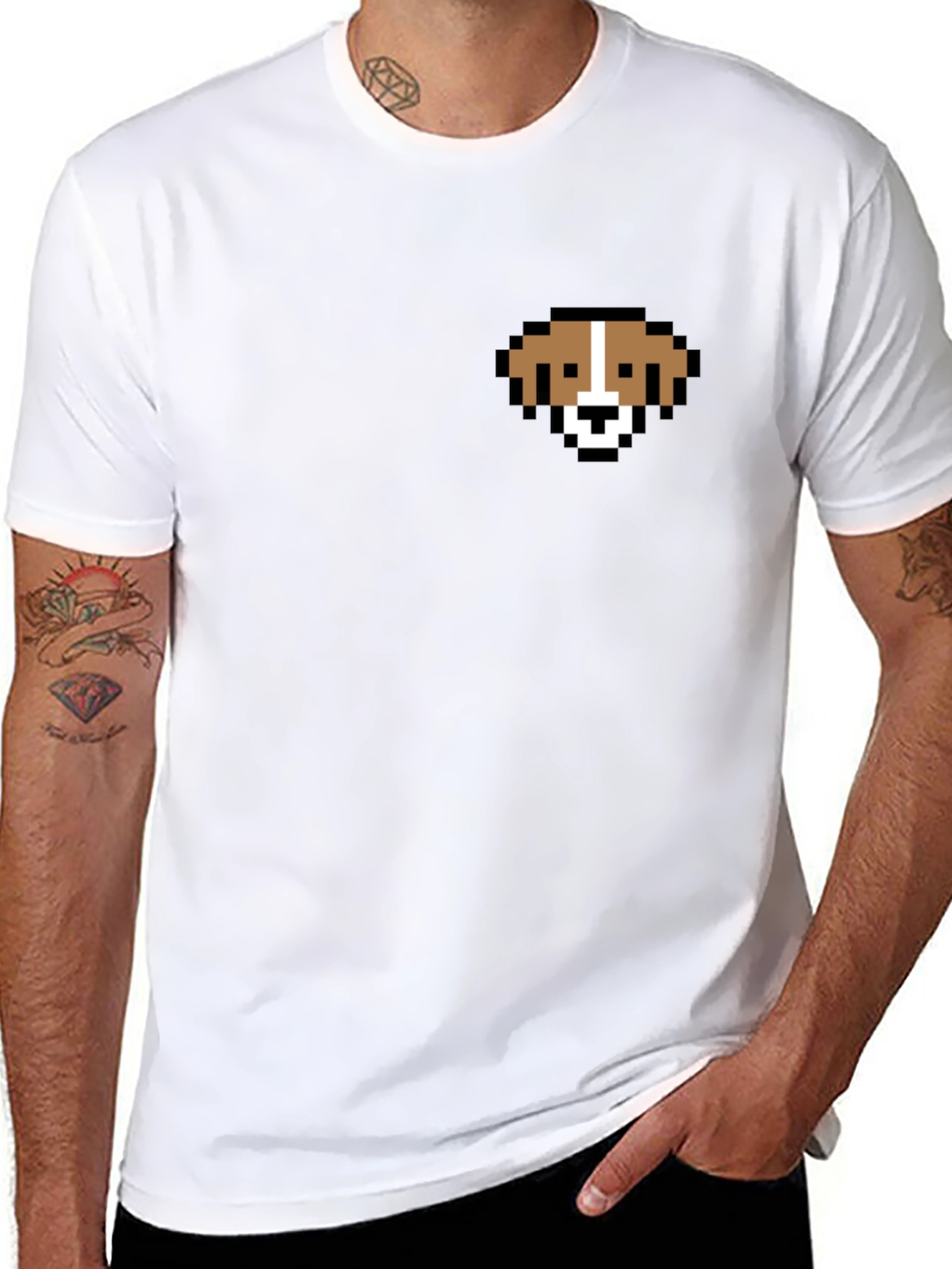Pixel Dog T-Shirt – Retro Minimalist Dog Lover Tee