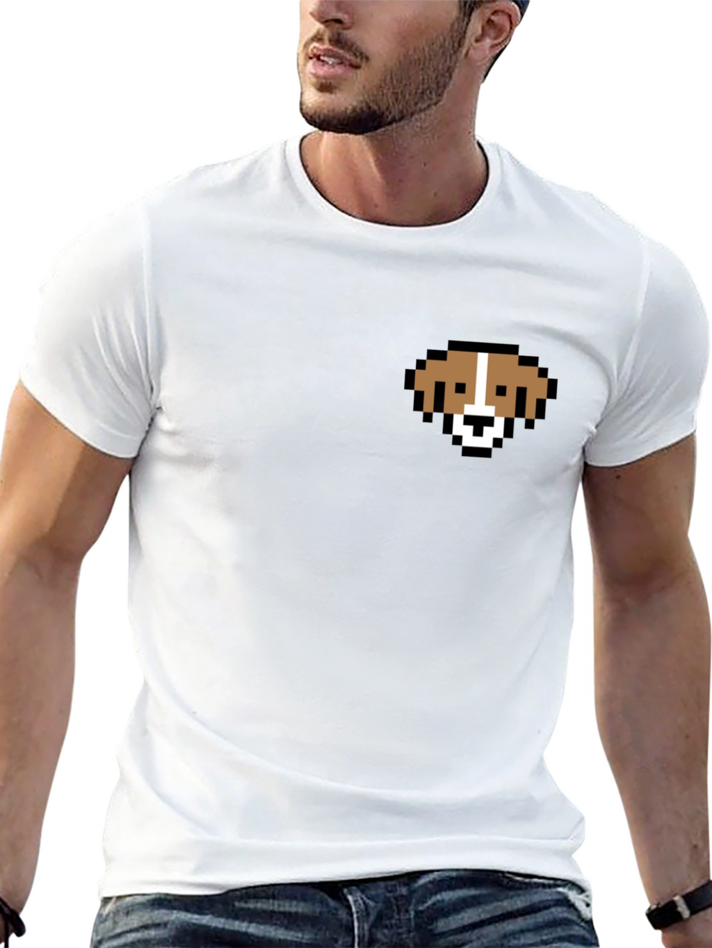 Pixel Dog T-Shirt – Retro Minimalist Dog Lover Tee