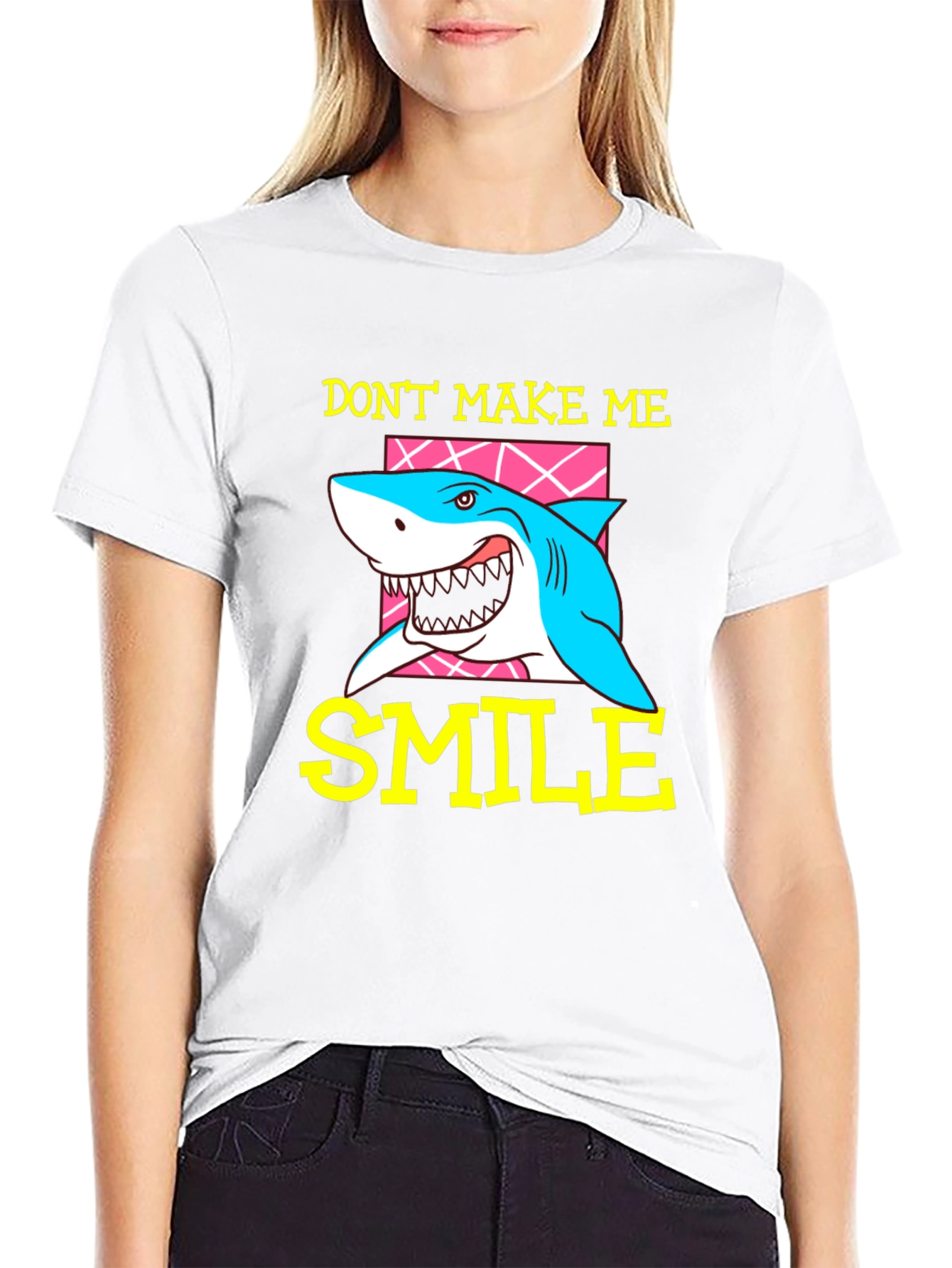 Dont Make Me Smile Shark Graphic T-Shirt