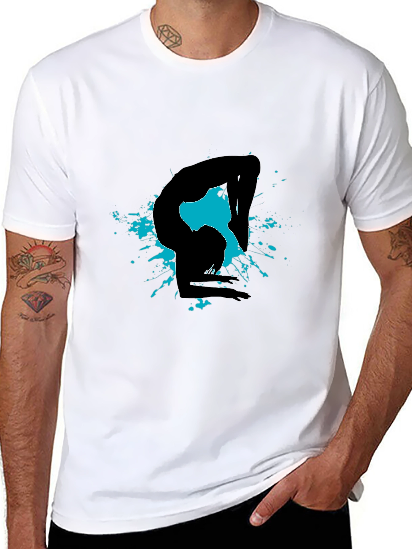 Yoga Silhouette Mens Black T-Shirt