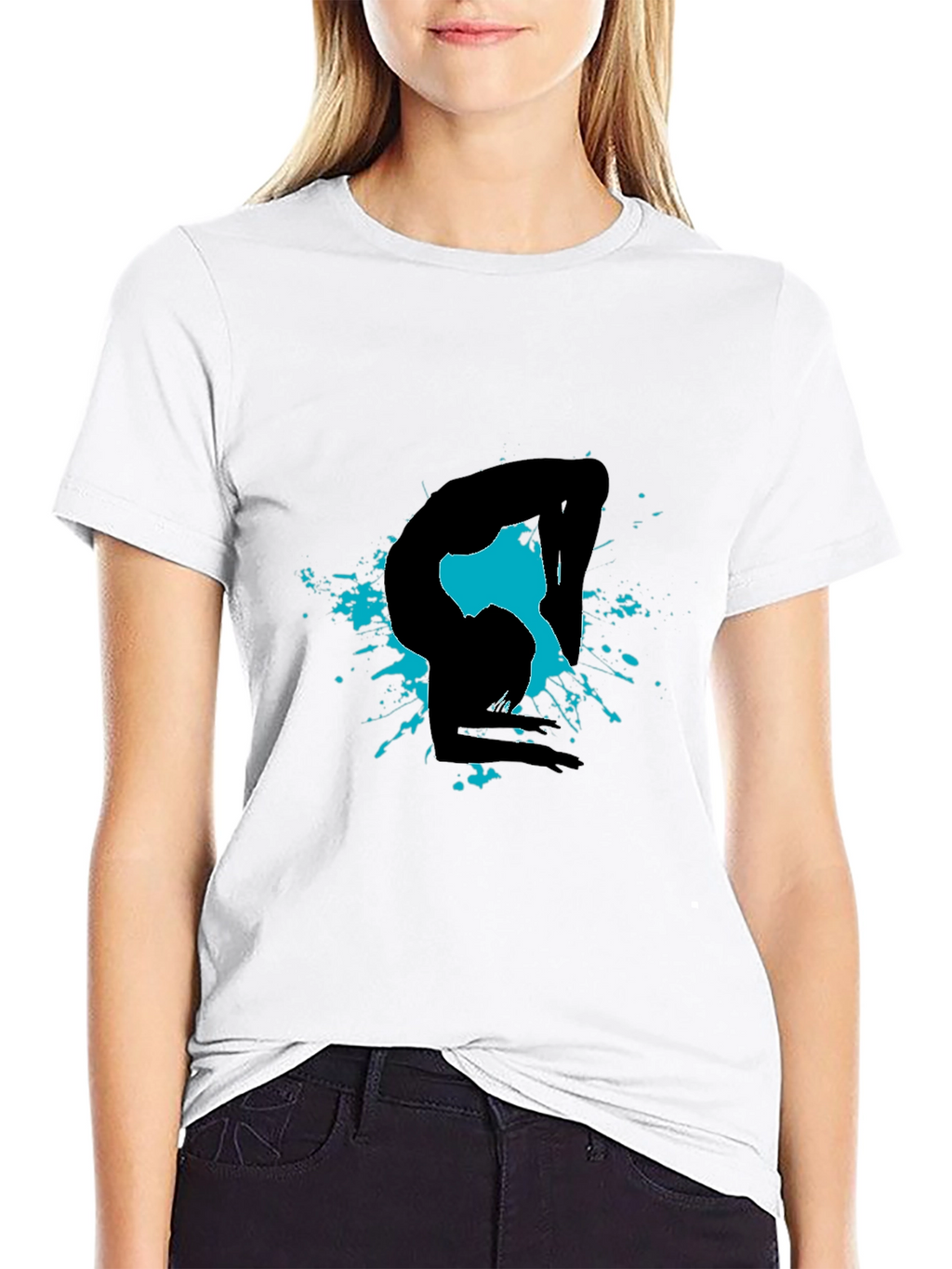 Yoga Silhouette Mens Black T-Shirt