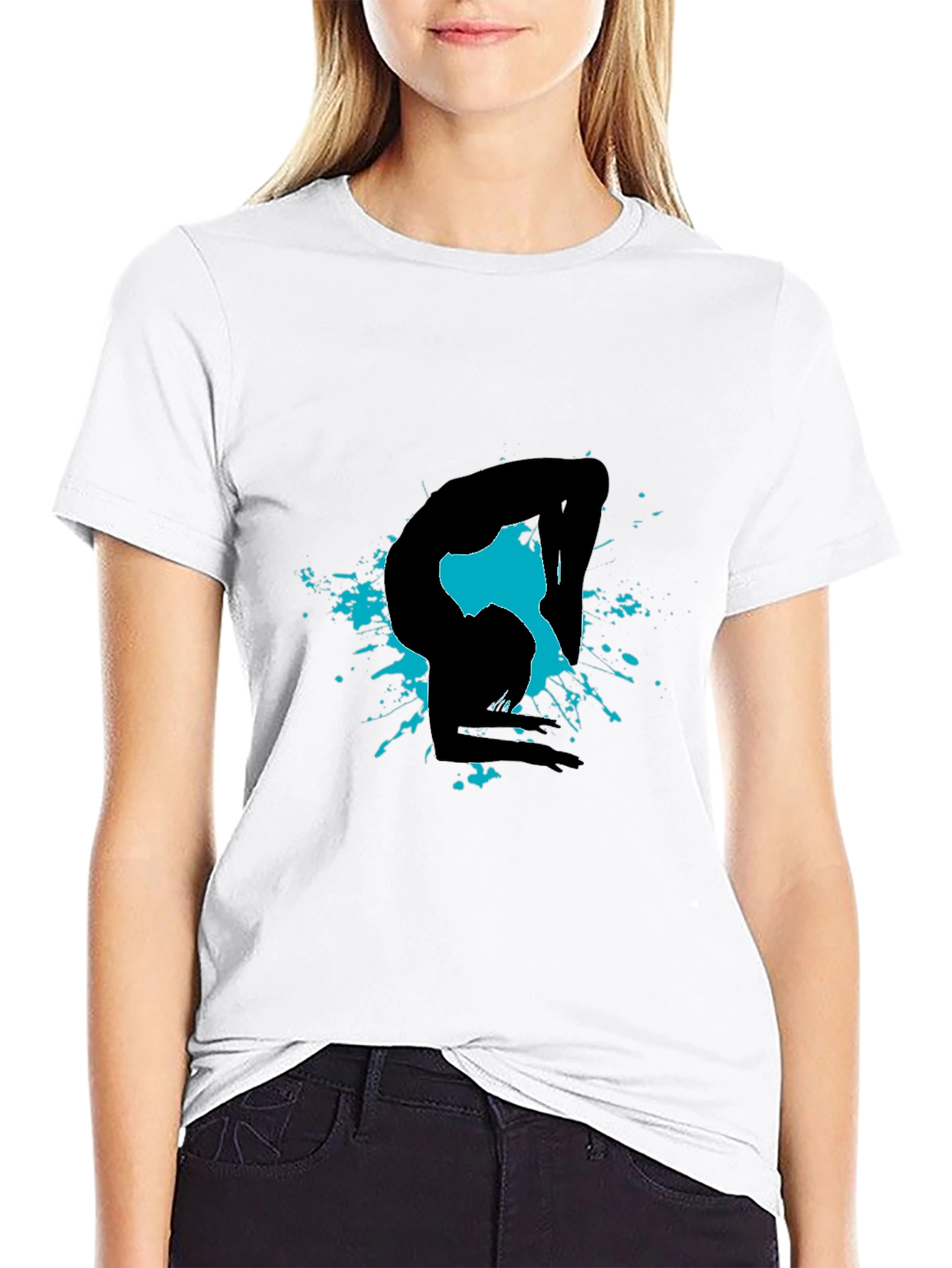 Yoga Silhouette Mens Black T-Shirt