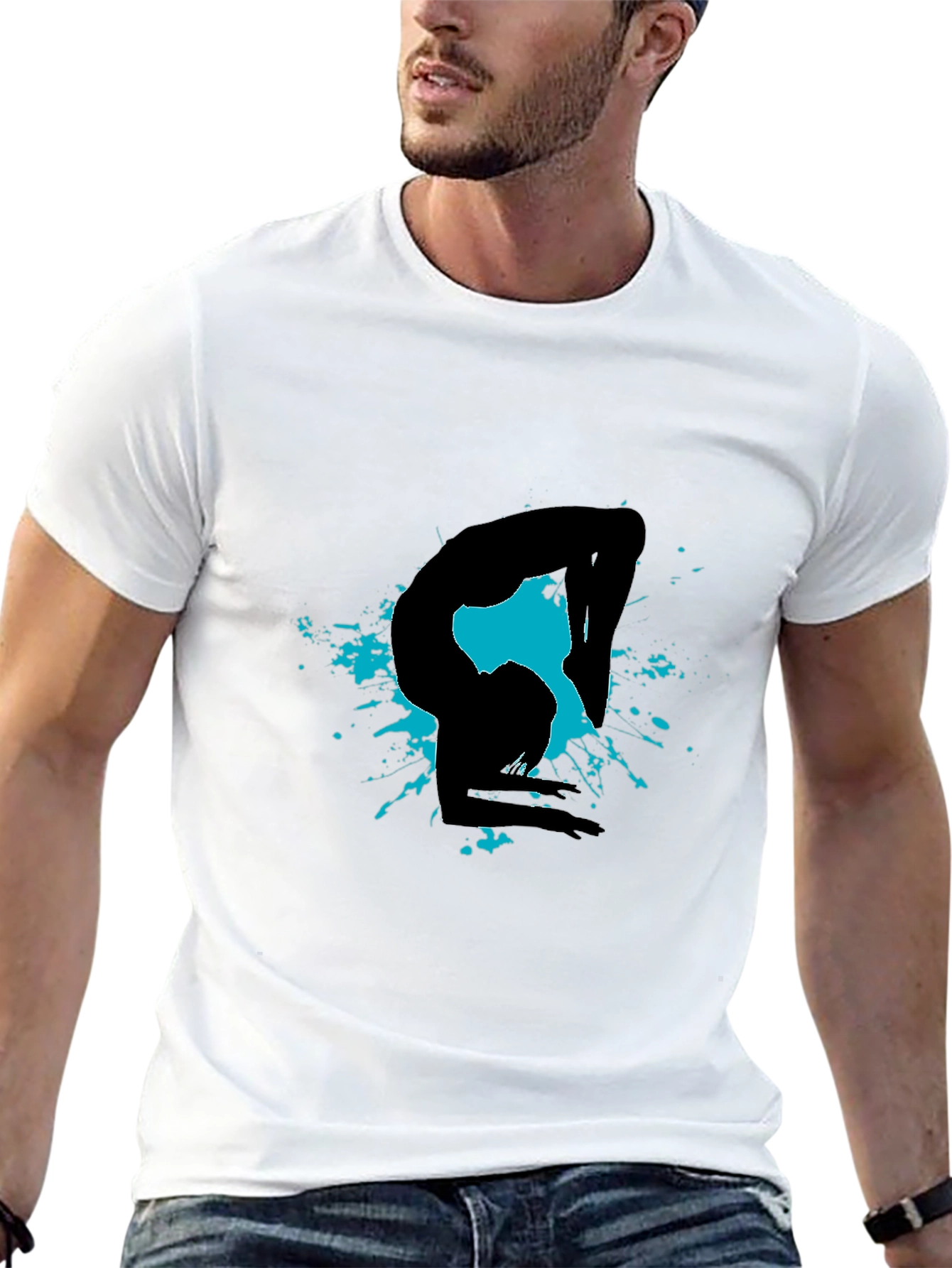 Yoga Silhouette Mens Black T-Shirt