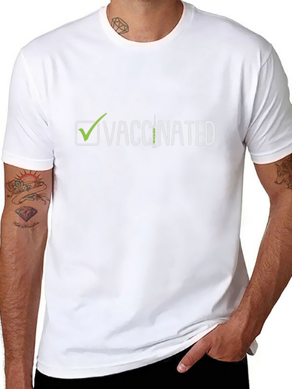 Vaccinated T-Shirt - Checkmark Design