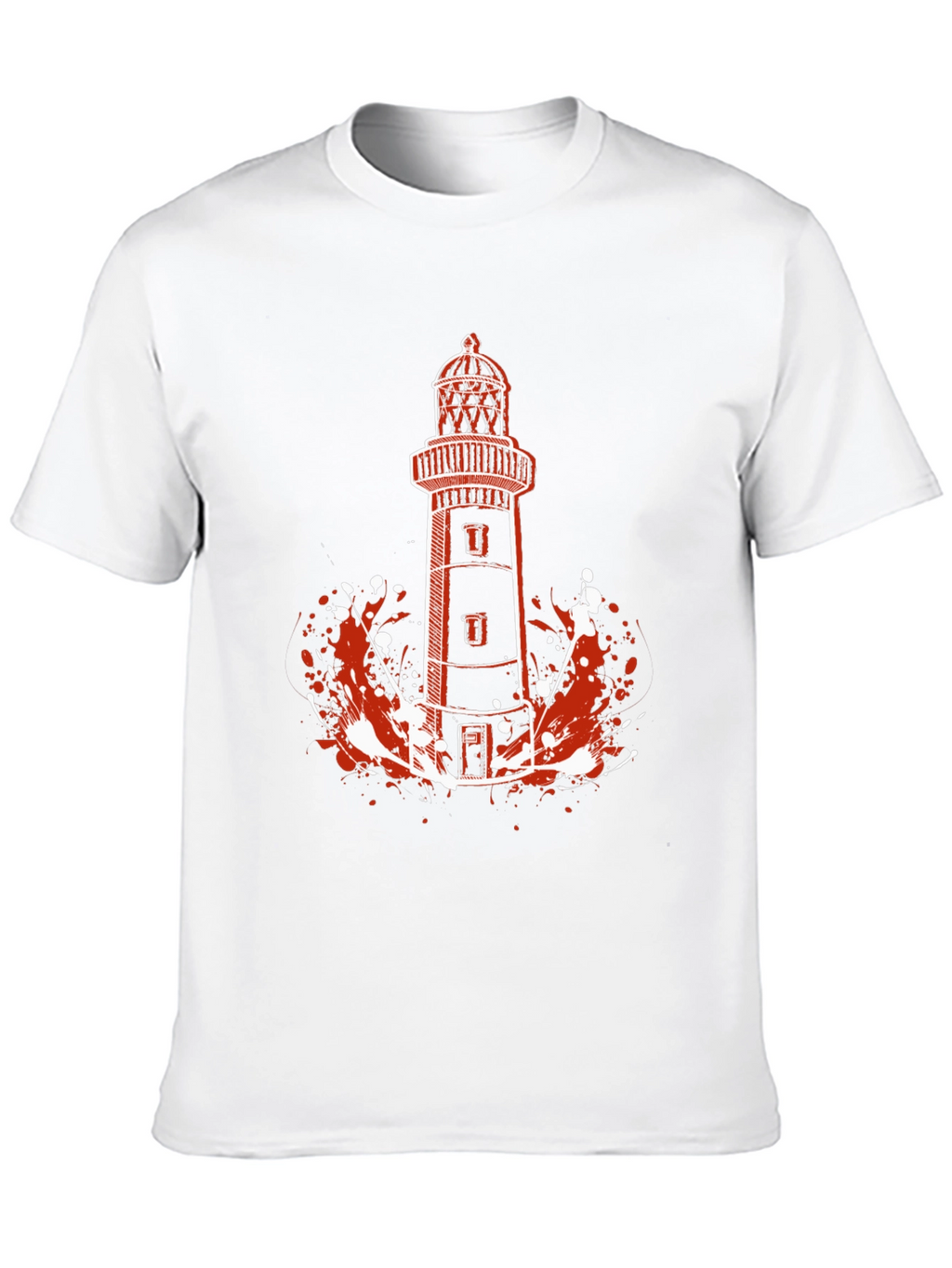 Lighthouse Graphic Tee - Black Cotton T-Shirt