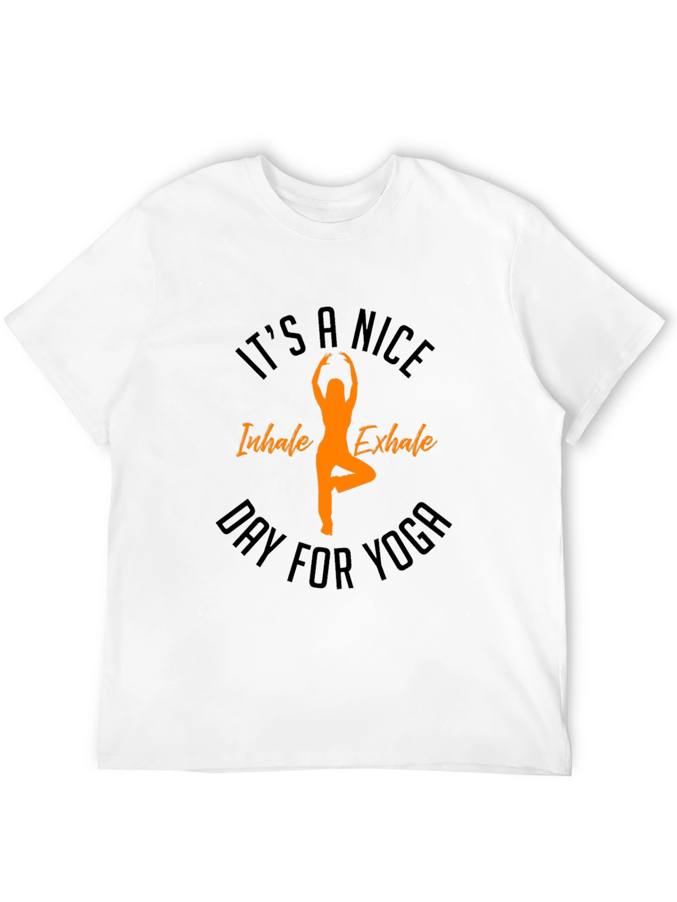 Yoga Day Black T-Shirt - Inhale Exhale