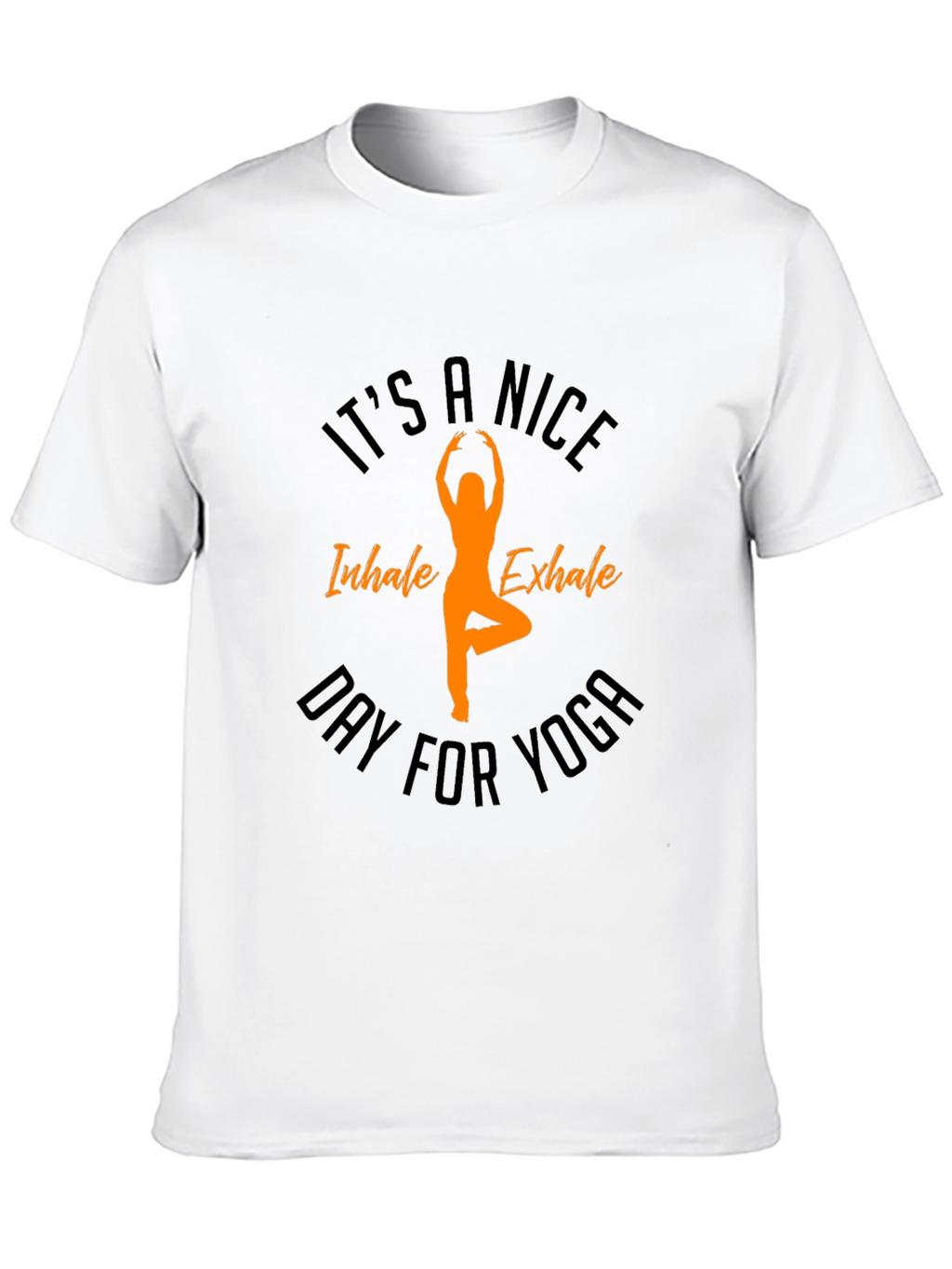 Yoga Day Black T-Shirt - Inhale Exhale