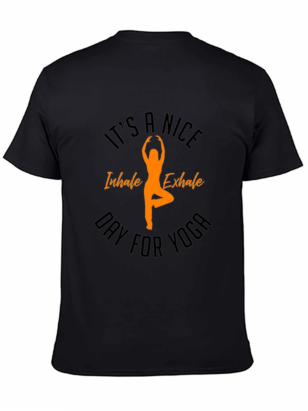 Yoga Day Black T-Shirt - Inhale Exhale