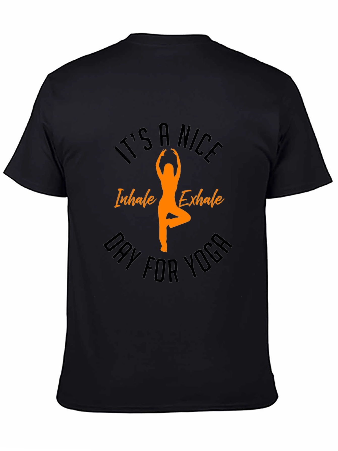 Yoga Day Black T-Shirt - Inhale Exhale