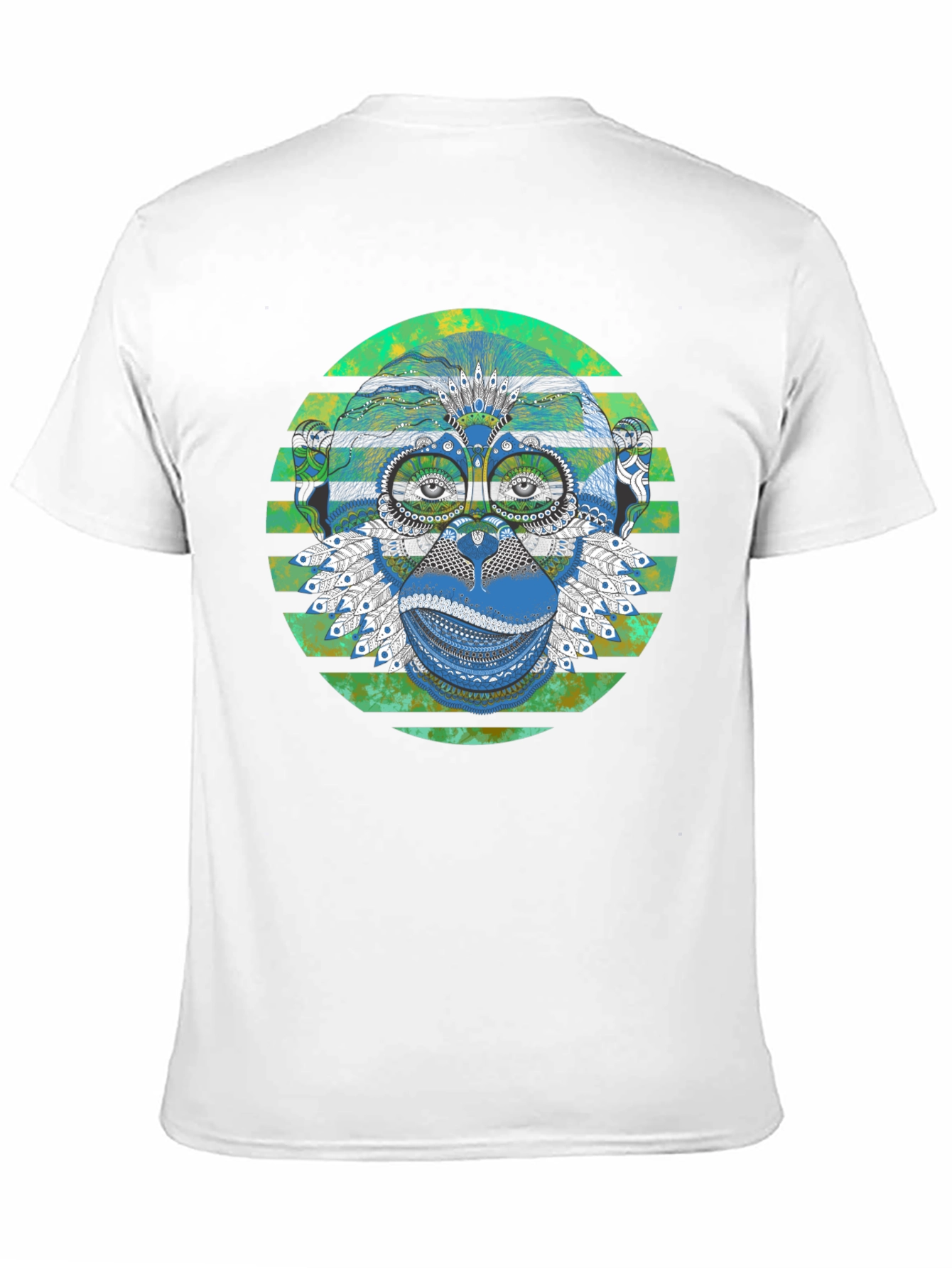 Tribal Monkey Graphic Print Mens T-Shirt