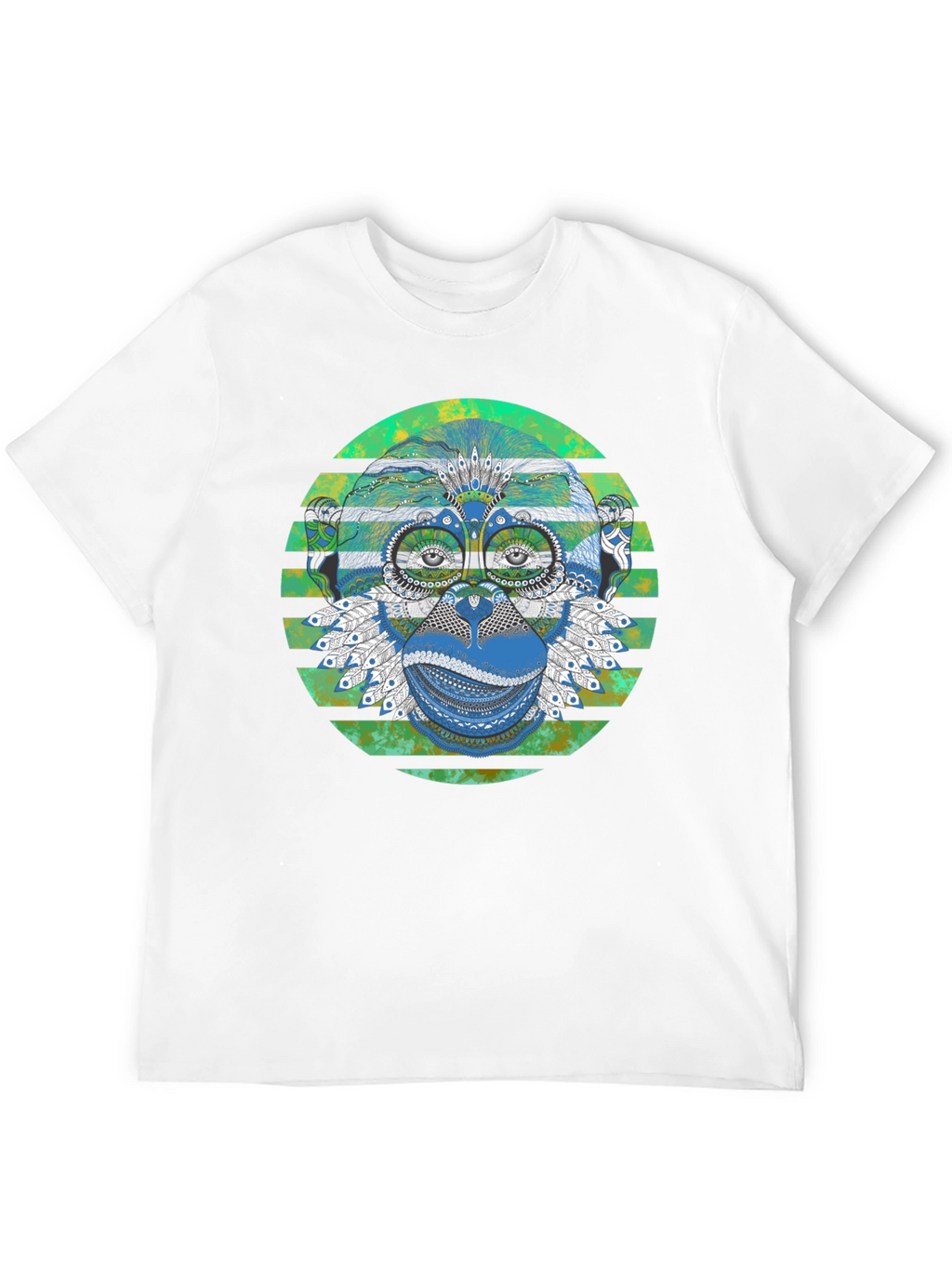 Tribal Monkey Graphic Print Mens T-Shirt