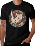 Keep The Beauty Alive Rhino Graphic T-Shirt