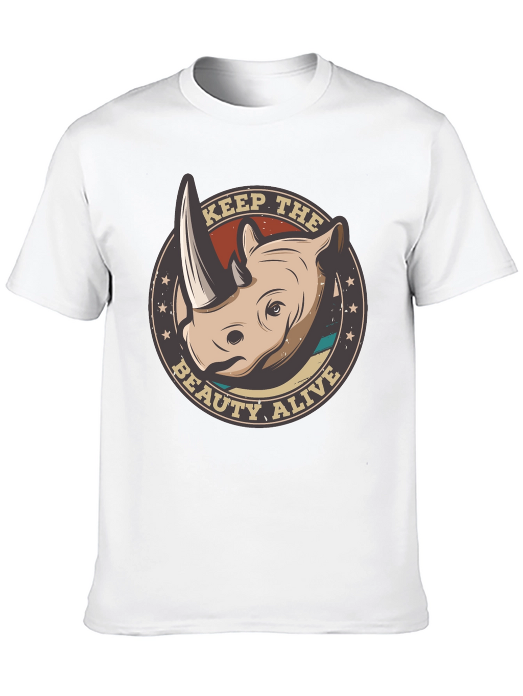 Keep The Beauty Alive Rhino Graphic T-Shirt