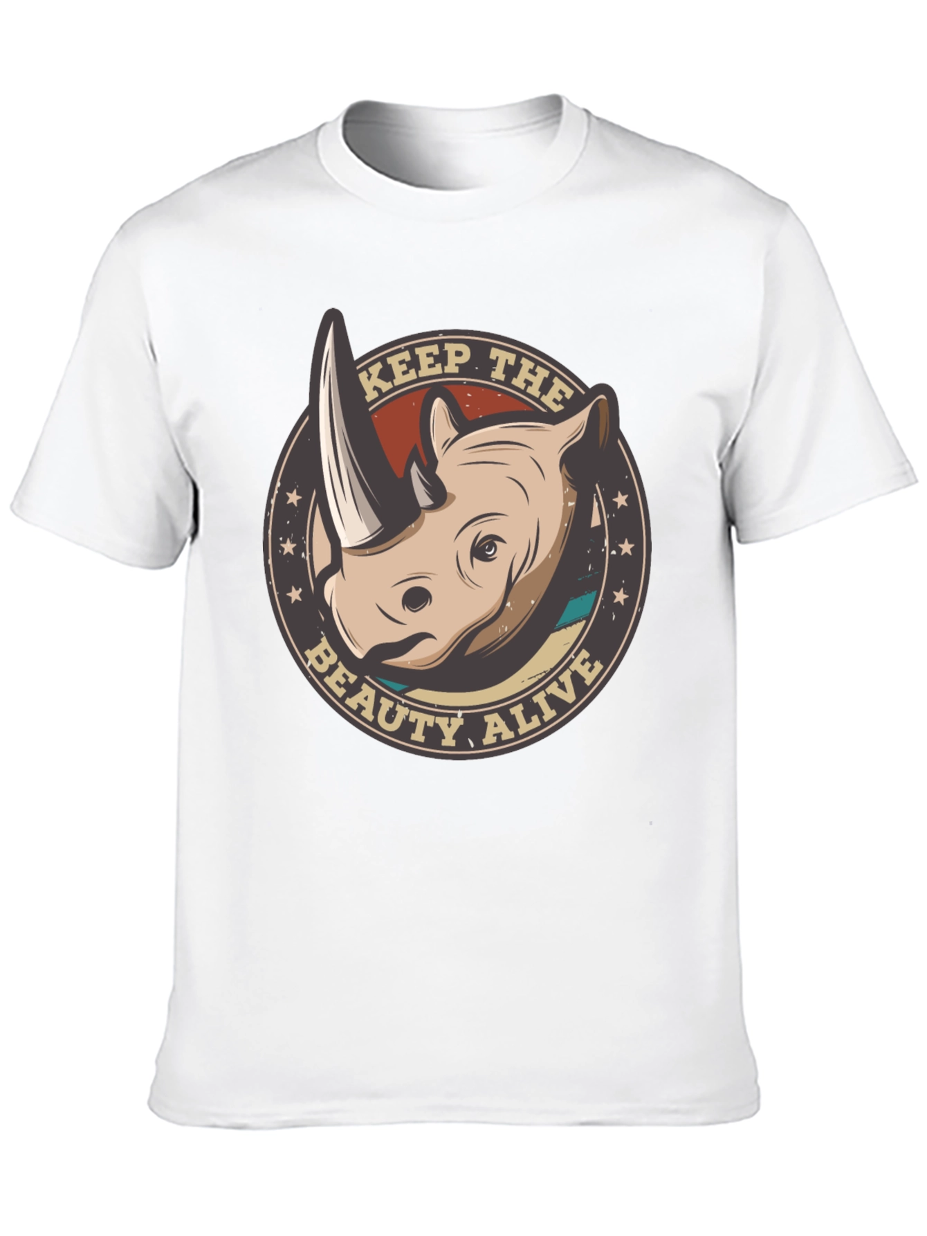 Keep The Beauty Alive Rhino Graphic T-Shirt