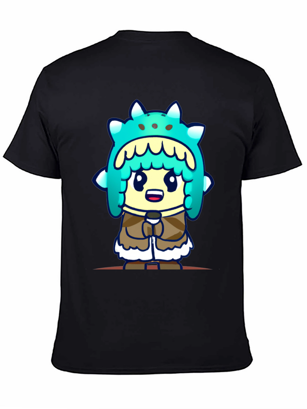 Cartoon Character T-Shirt - Black Cotton Tee