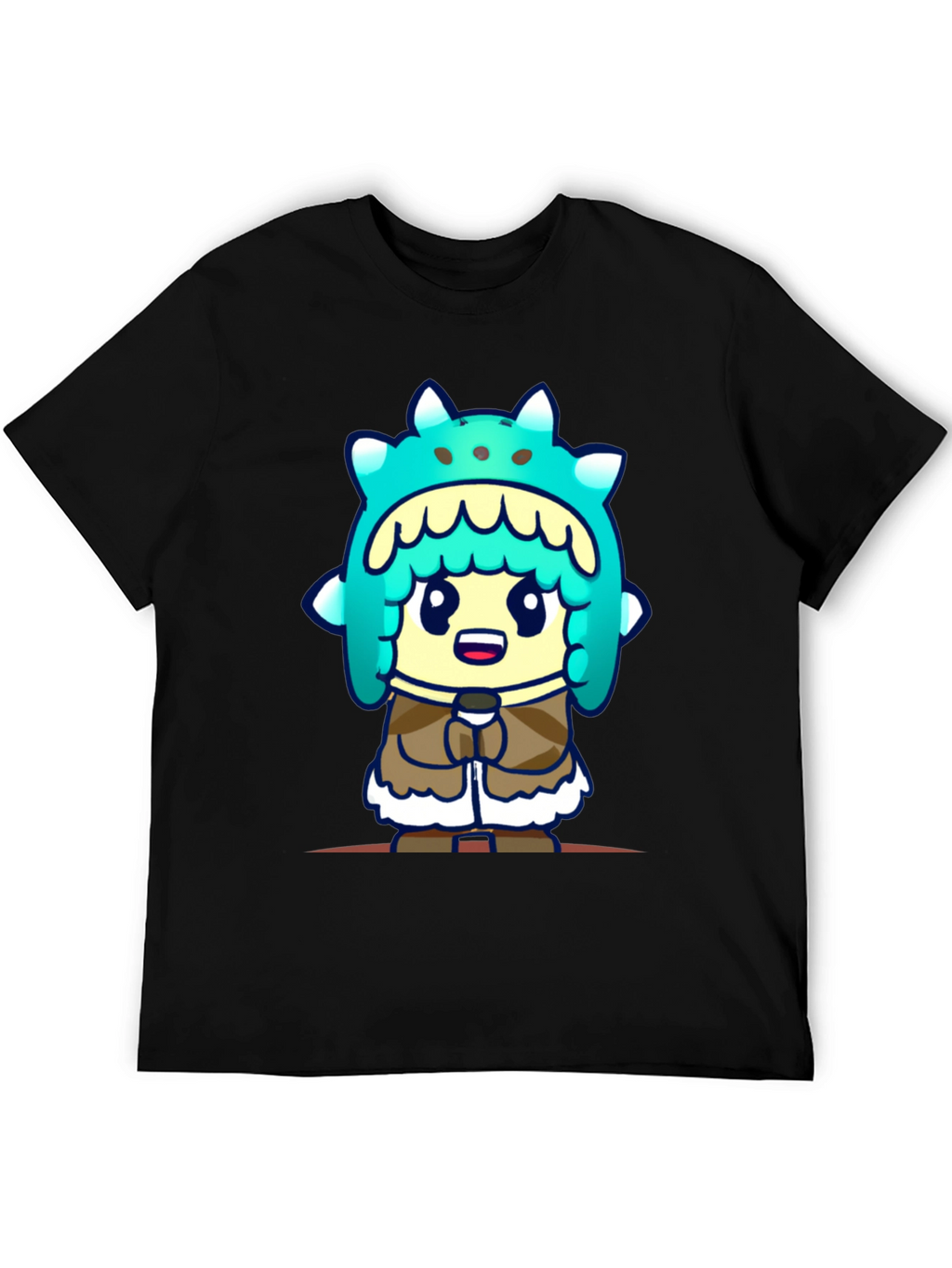Cartoon Character T-Shirt - Black Cotton Tee