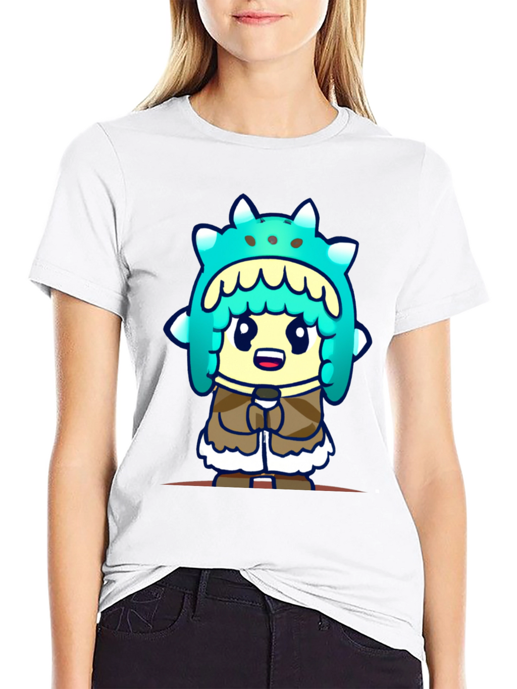 Cartoon Character T-Shirt - Black Cotton Tee