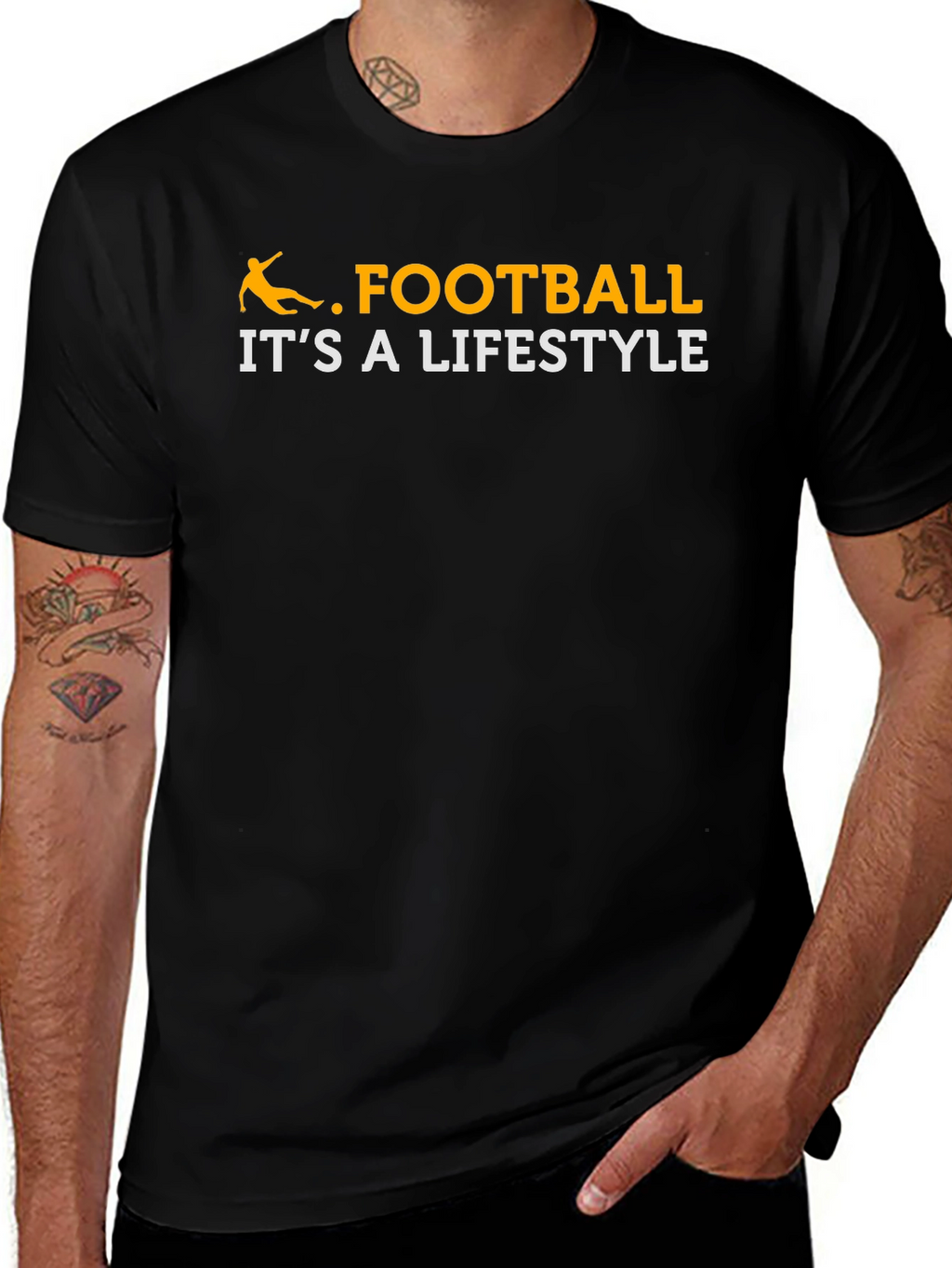 Football Lifestyle T-Shirt - Black Graphic Tee