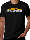 Football Lifestyle T-Shirt - Black Graphic Tee