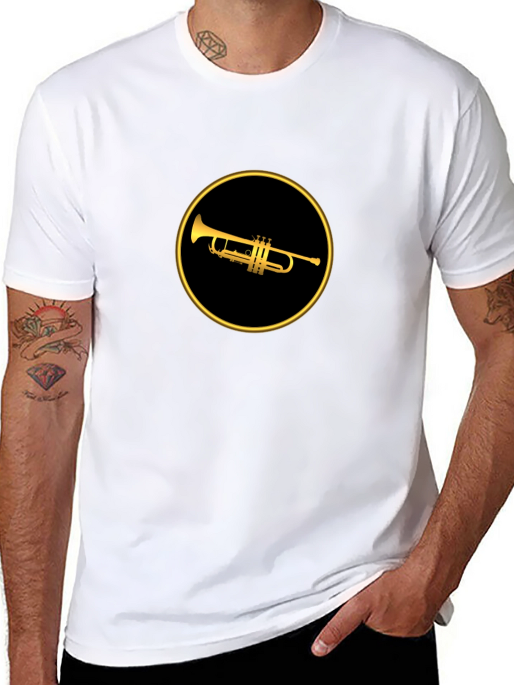 Trumpet Graphic Tee - Black Cotton Blend