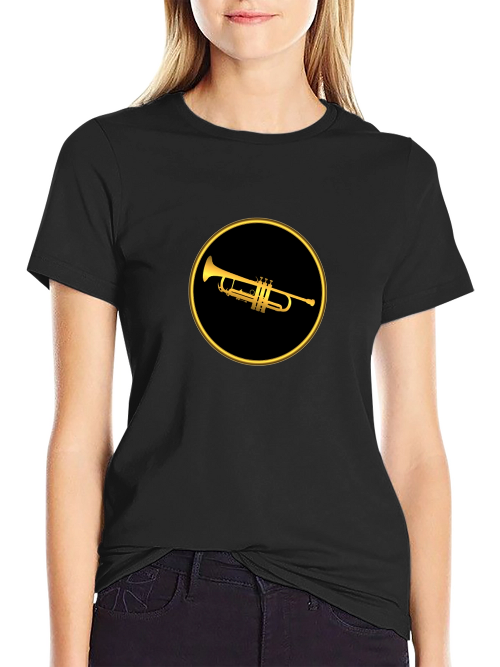 Trumpet Graphic Tee - Black Cotton Blend