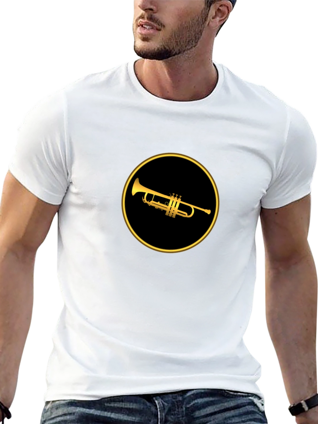 Trumpet Graphic Tee - Black Cotton Blend