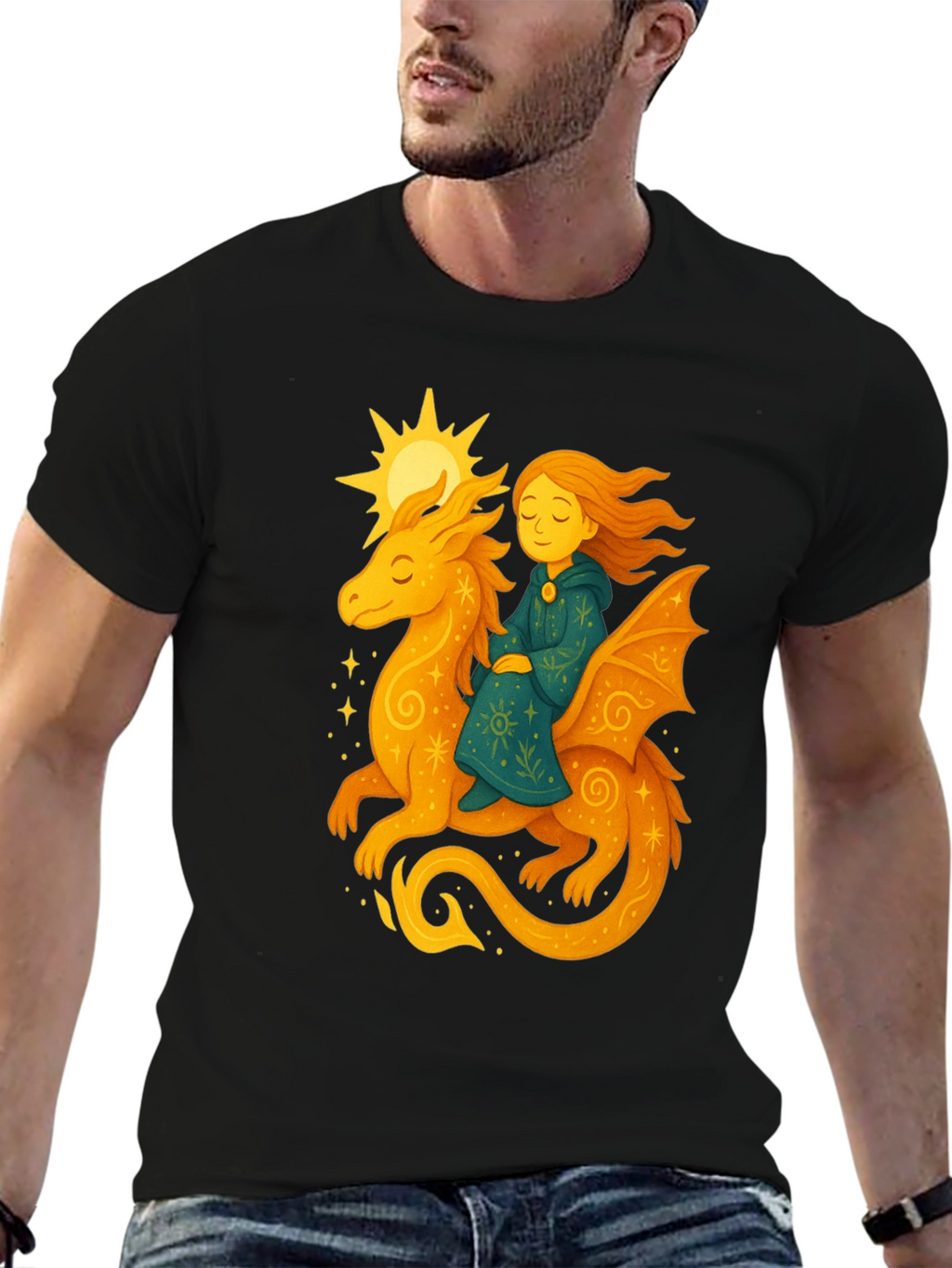 Dragon Rider Graphic Tee - Fantasy T-Shirt