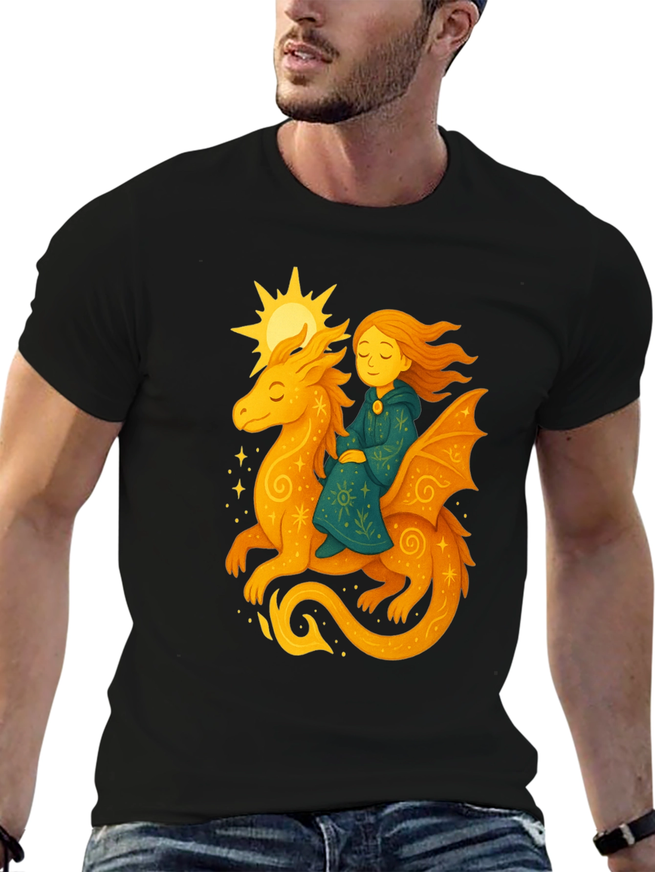 Dragon Rider Graphic Tee - Fantasy T-Shirt