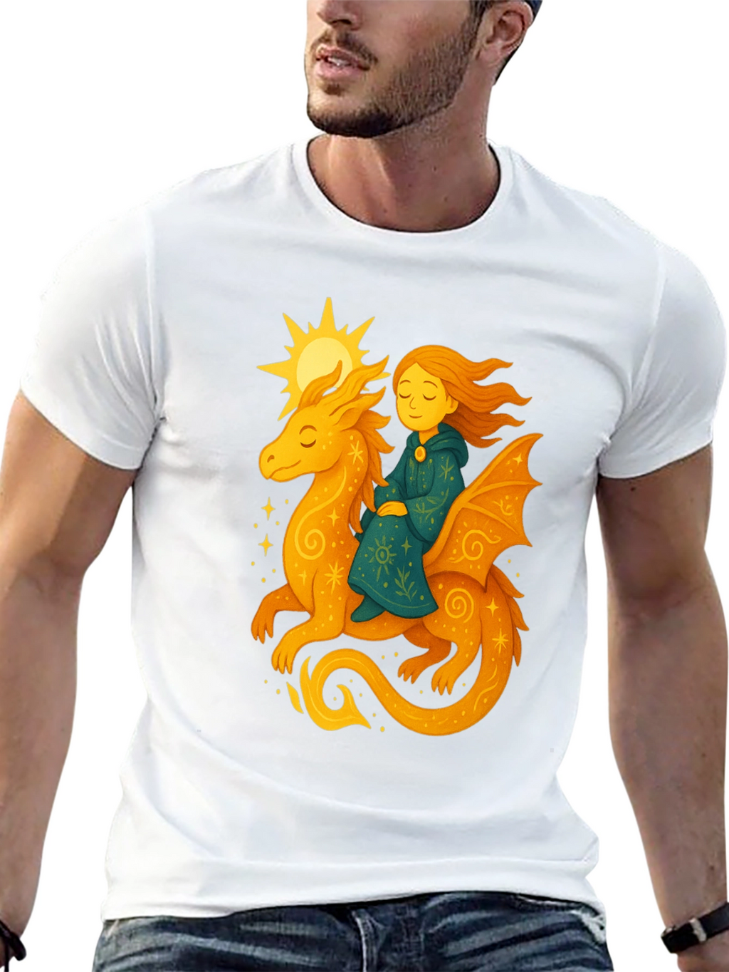Dragon Rider Graphic Tee - Fantasy T-Shirt