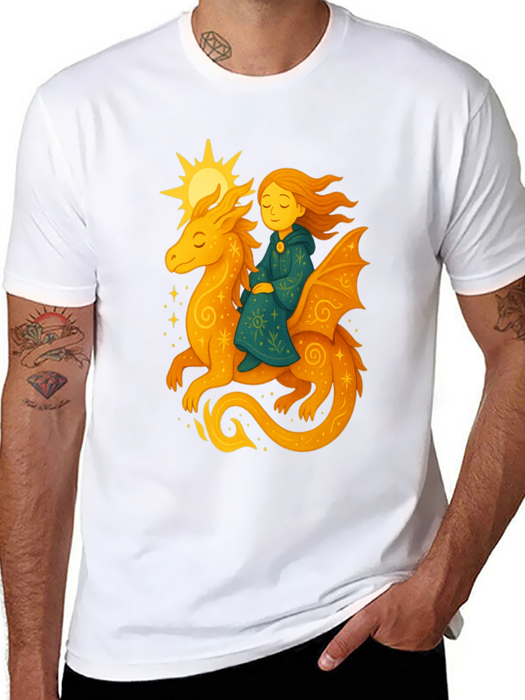 Dragon Rider Graphic Tee - Fantasy T-Shirt