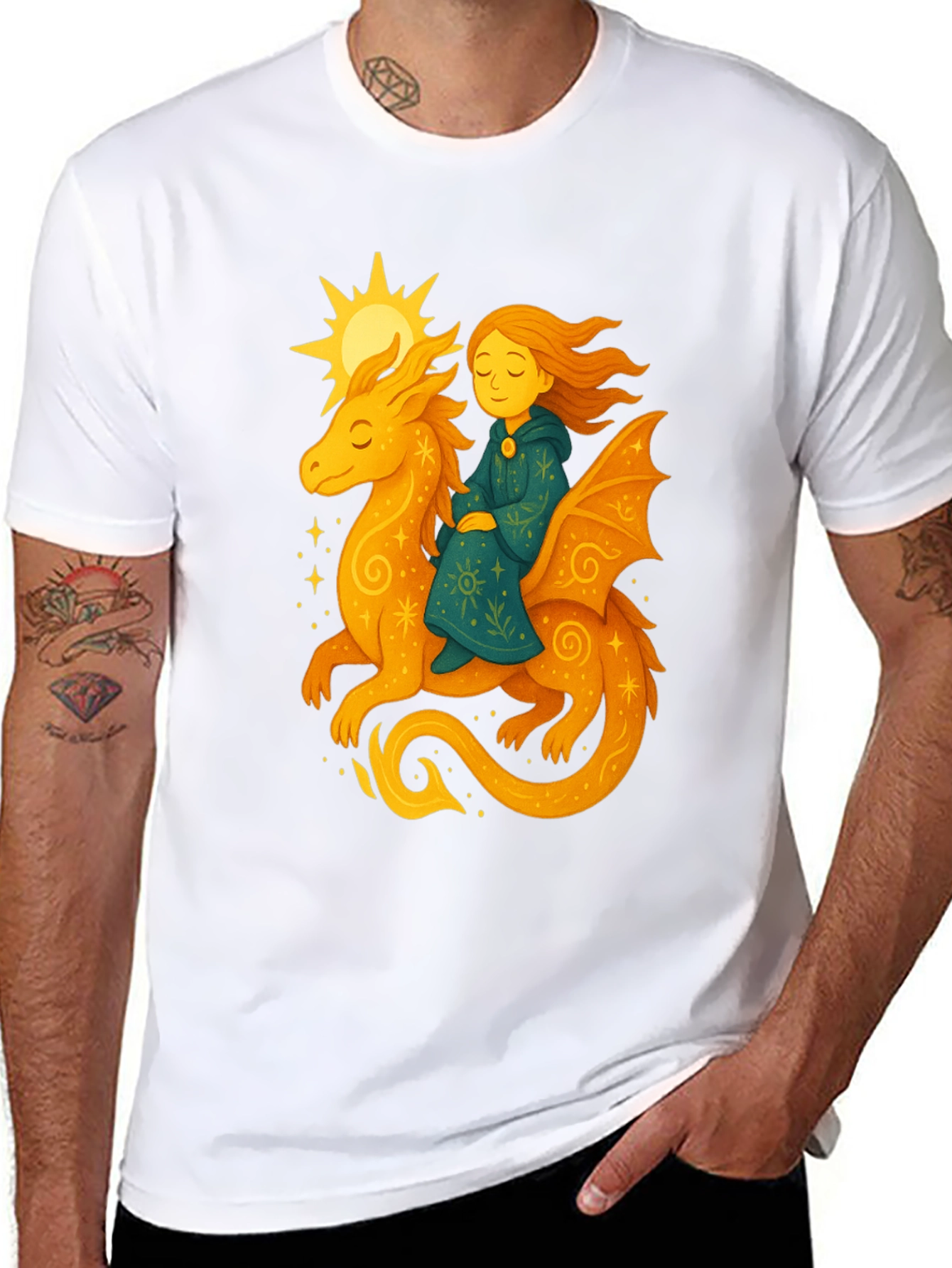Dragon Rider Graphic Tee - Fantasy T-Shirt