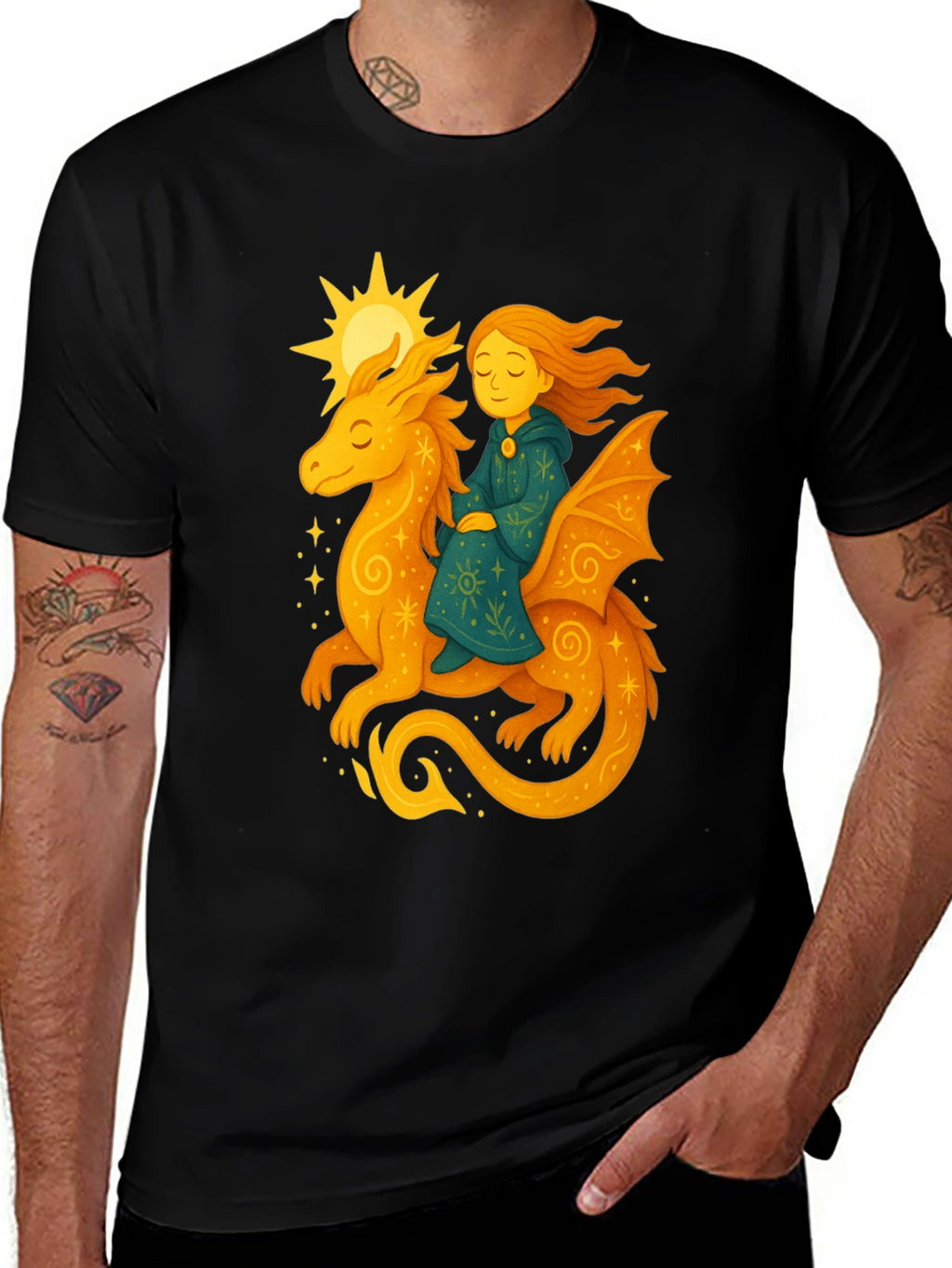 Dragon Rider Graphic Tee - Fantasy T-Shirt