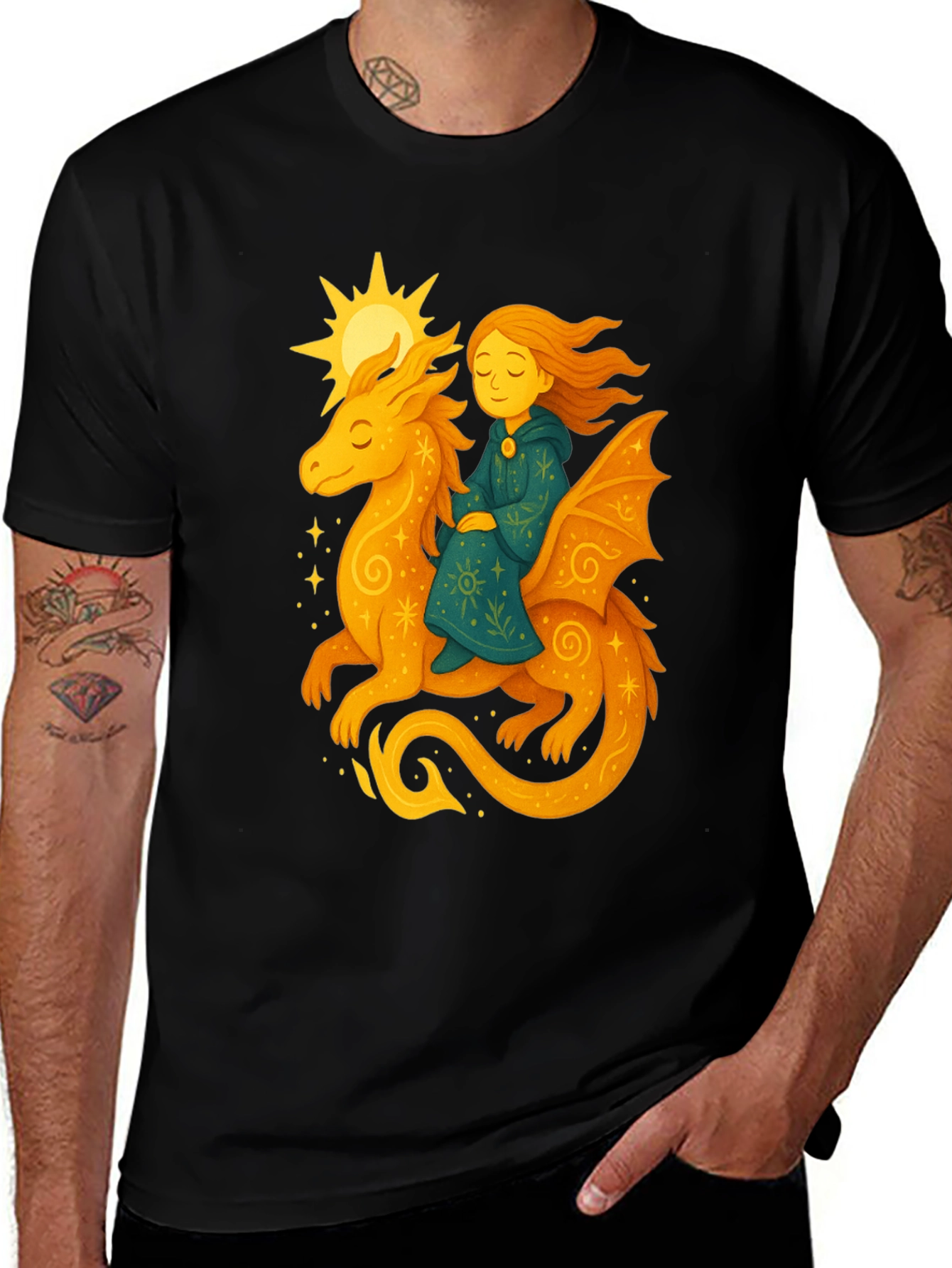 Dragon Rider Graphic Tee - Fantasy T-Shirt